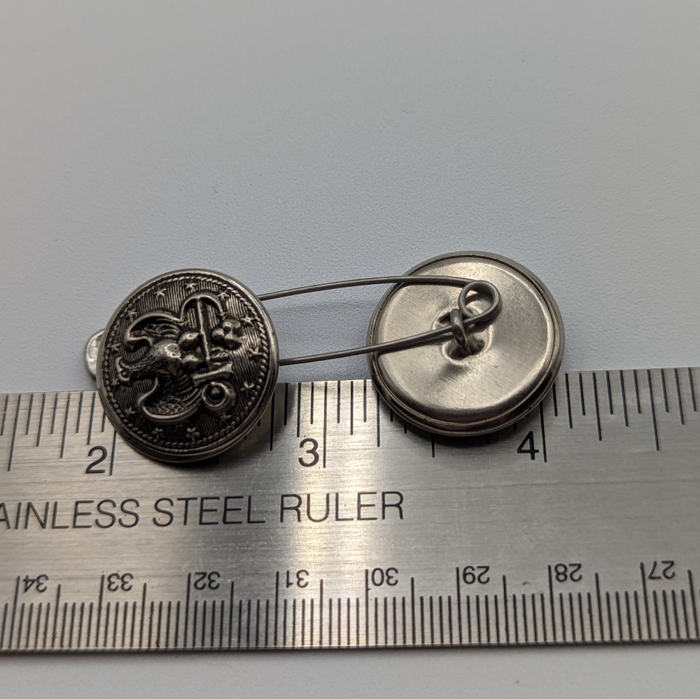 BUTTONS Metal Military Eagle relief (2) 1-1/8"